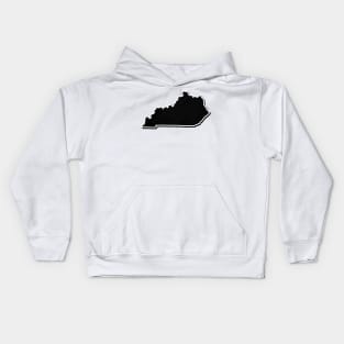 Black Kentucky Outline Kids Hoodie